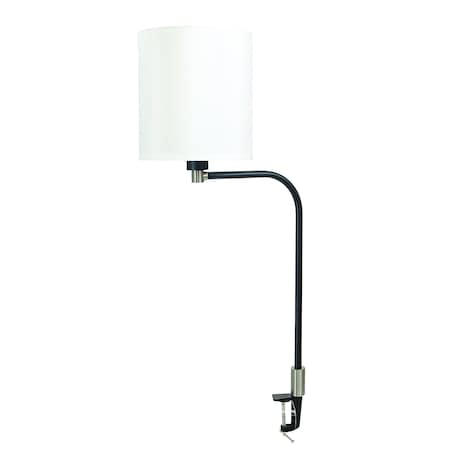 House Of Troy Aria Clip on table lamp fabric shade blacksatin nickel AR402-BLK/SN